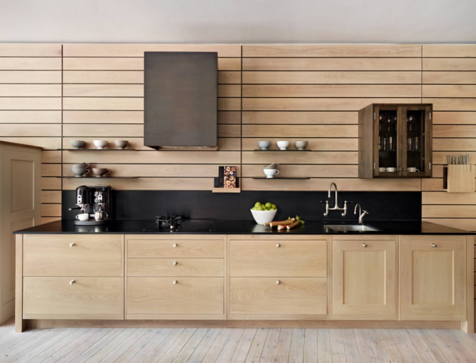 cucina minimalista in compensato