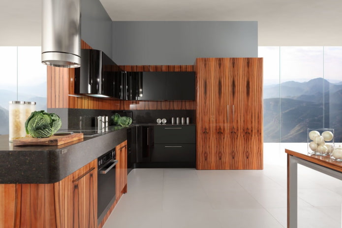 legno rosso in cucina