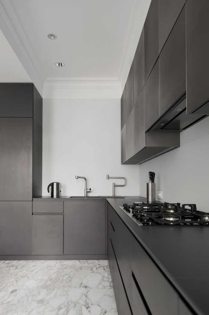 cucina minimalista a gas