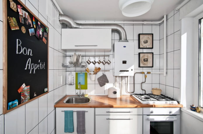 cucina in stile scandinavo con gas