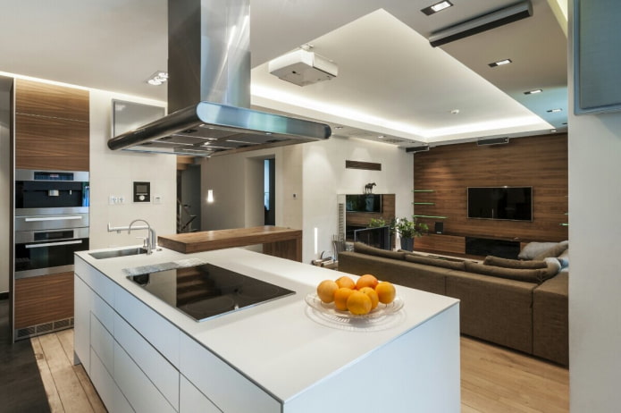 isola all'interno della cucina-soggiorno