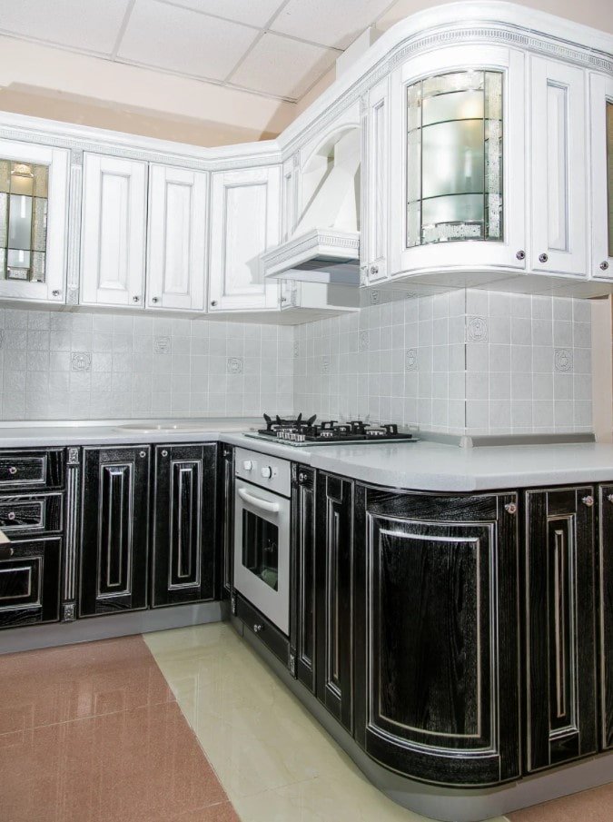 cucina in bianco e nero