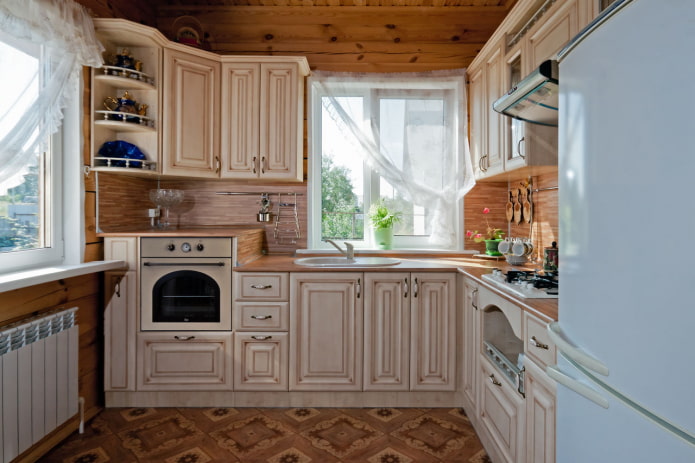 cucina con patina in stile rustico
