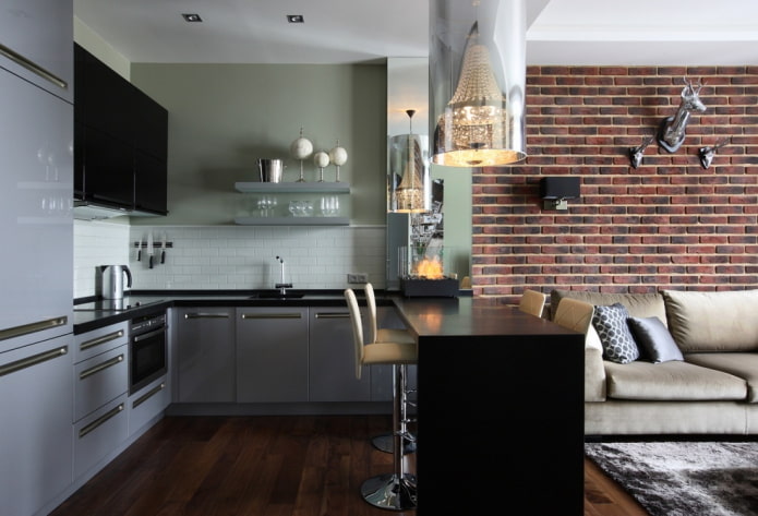 design degli interni di una cucina-studio