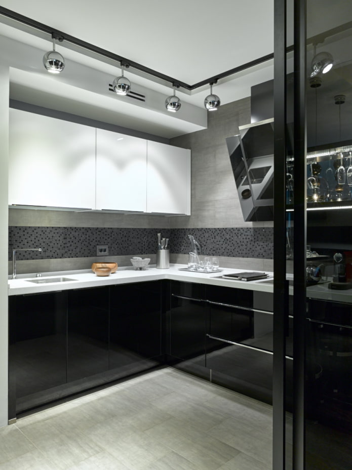 cucina in bianco e nero