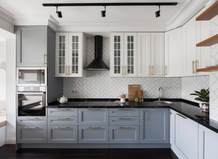 cucina grigia in stile scandinavo