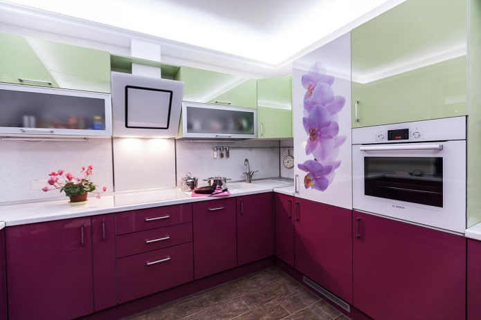 set da cucina viola