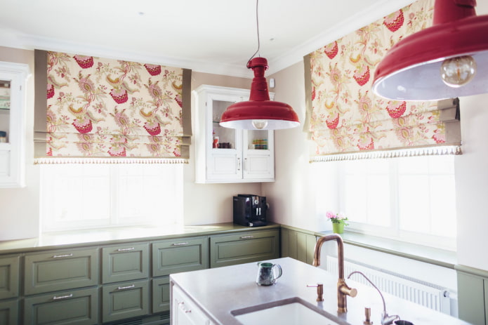 decorazione tessile della cucina in stile britannico