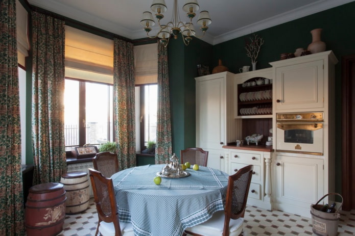 decorazione tessile della cucina in stile britannico