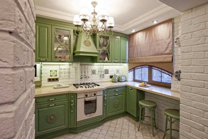 decorazione tessile della cucina in stile britannico