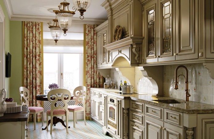 decorazione tessile della cucina in stile britannico