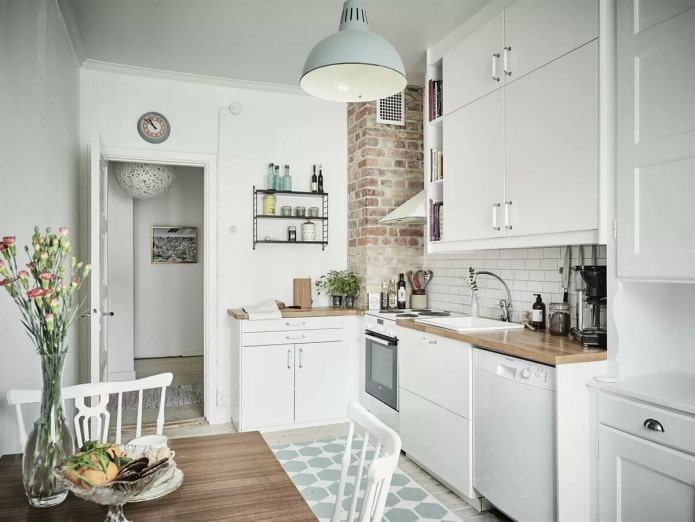 Cucina angolare in stile scandinavo