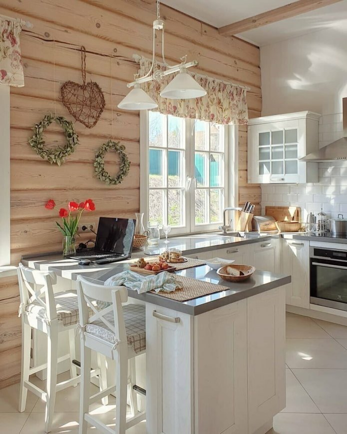 cucina con bancone bar