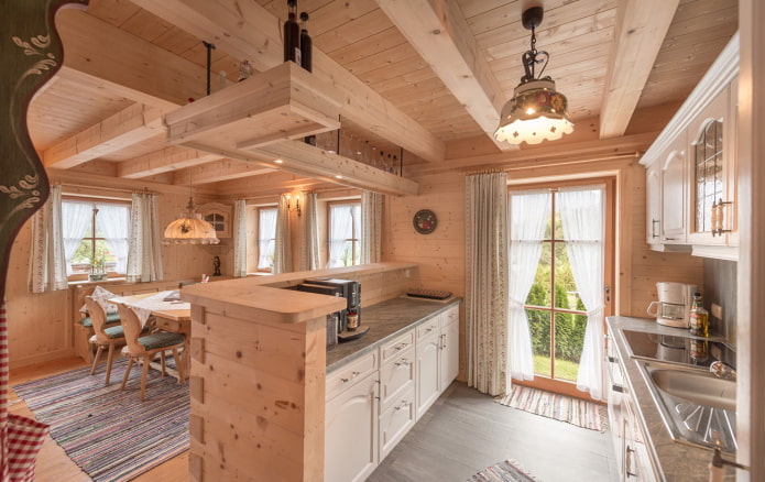 cucina in legno in casa