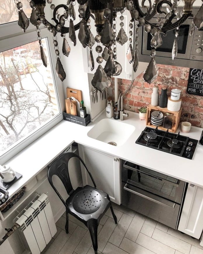 cucina in bianco e nero