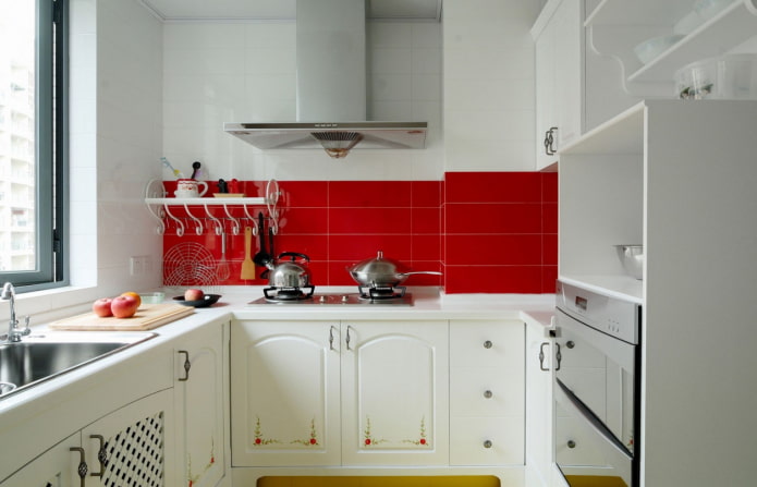 grembiule da cucina rosso
