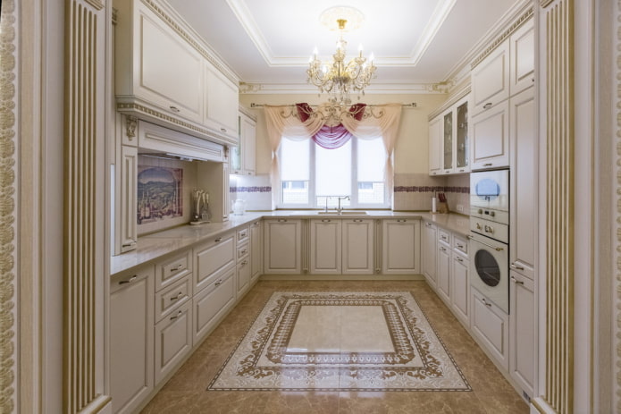 finitura del pavimento all'interno di una cucina classica