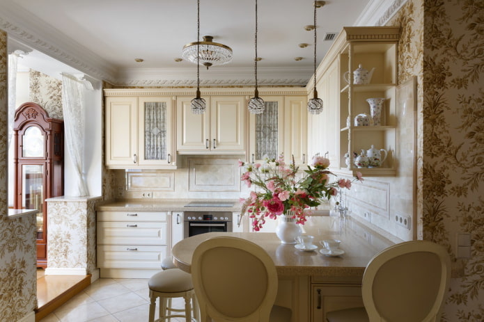 decorazione nell'interno di una cucina classica