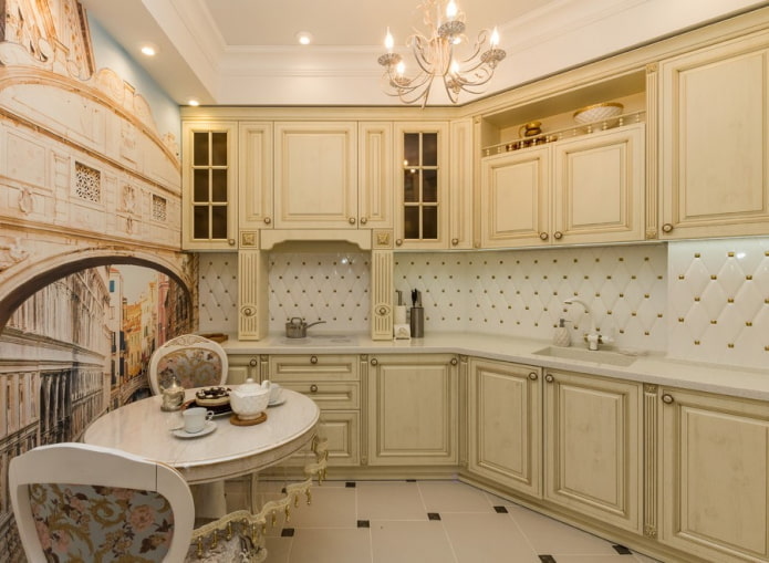 progetto di una piccola cucina classica