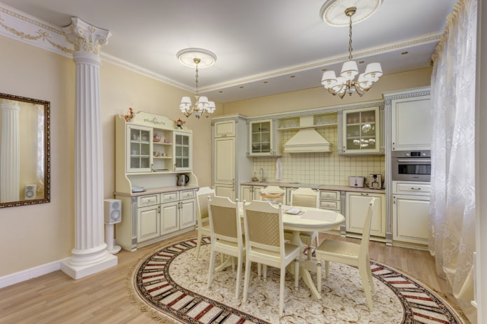 illuminazione all'interno di una cucina classica