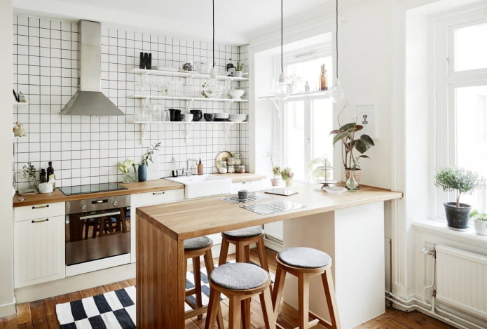 Cucina senza pensili