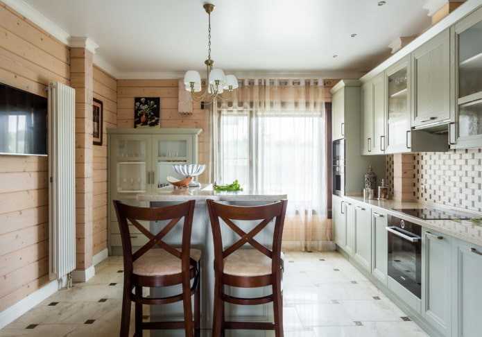 mobili per l'interno della cucina in stile rustico country