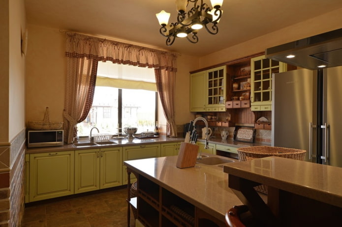 tessuti per l'arredamento della cucina in stile rustico country