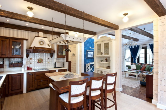 decorazione della cucina in stile rustico country