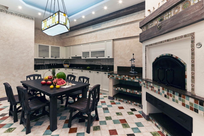 decorazione della cucina in stile rustico country