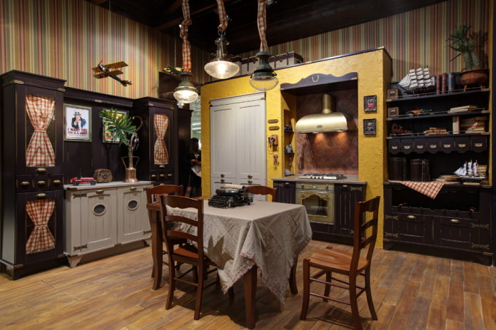 decorazione della cucina in stile rustico country
