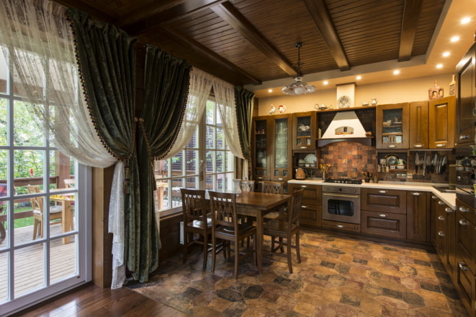 tessuti per l'arredamento della cucina in stile rustico country