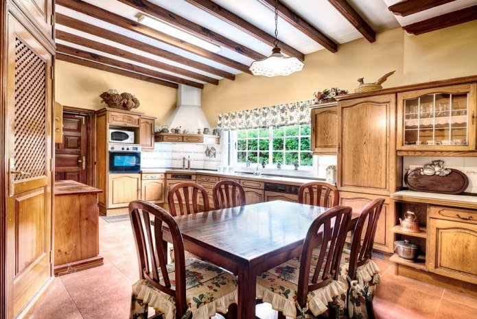 tessuti per l'arredamento della cucina in stile rustico country