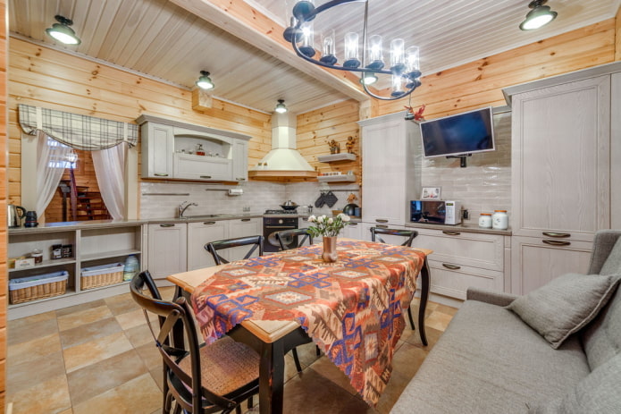 tessuti per l'arredamento della cucina in stile rustico country