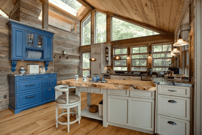 mobili per l'interno della cucina in stile rustico country