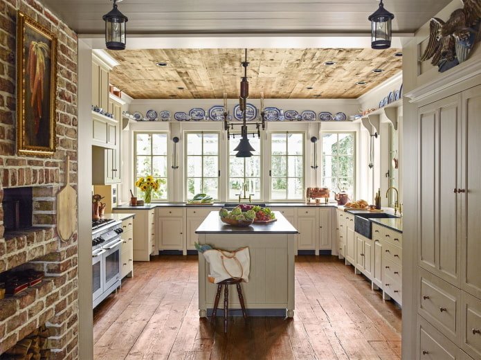 cucina in stile country all'interno della casa