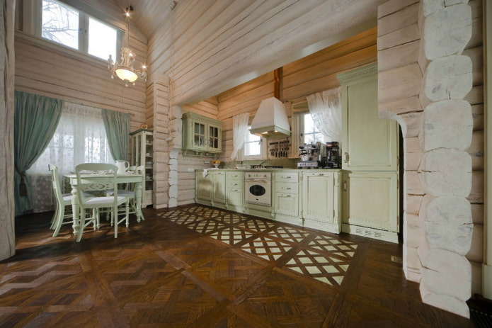 cucina in stile country all'interno della casa