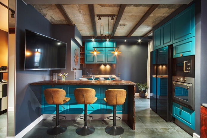 soffitto in cemento con travi