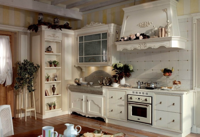 decorazione dell'interno della cucina in stile provenzale