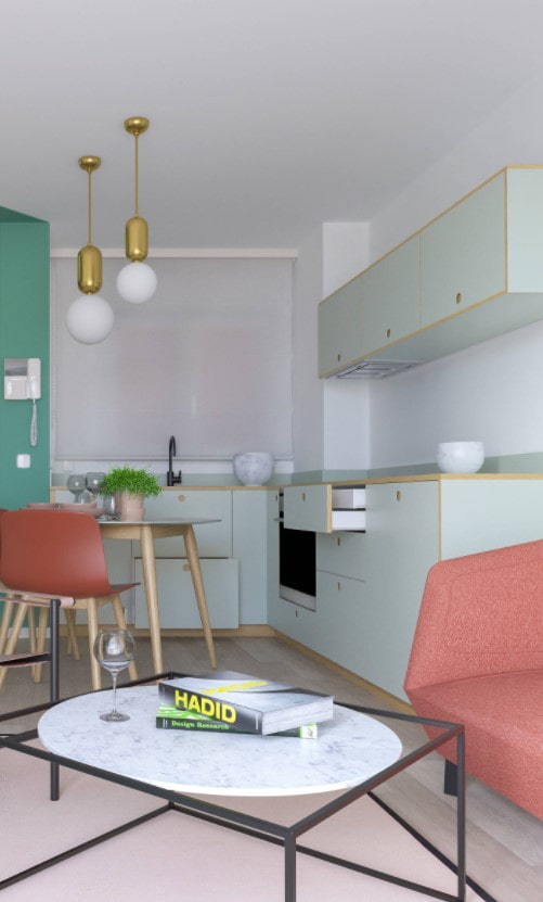 set da cucina in stile retrò chiaro