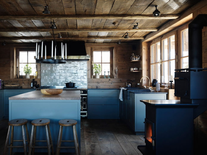 cucina blu scuro opaco