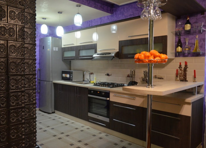 pareti luminose in cucina