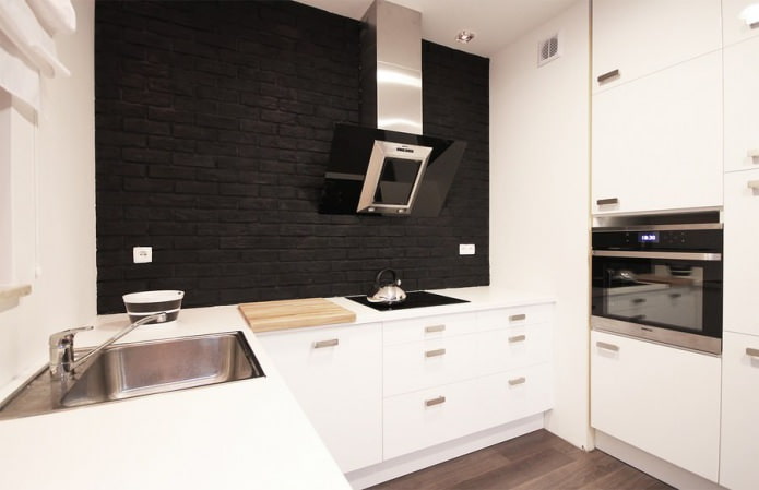 mattoni neri in cucina