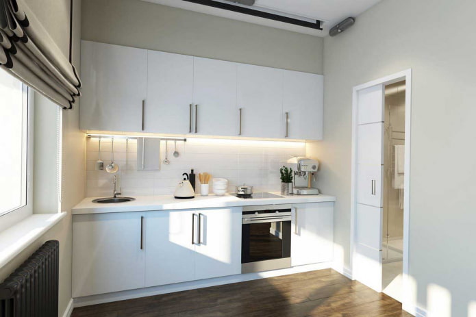 cucina bianca dritta