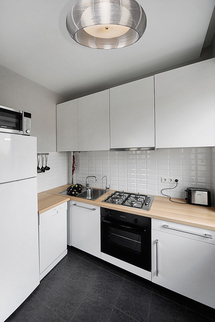 cucina angolare bianca