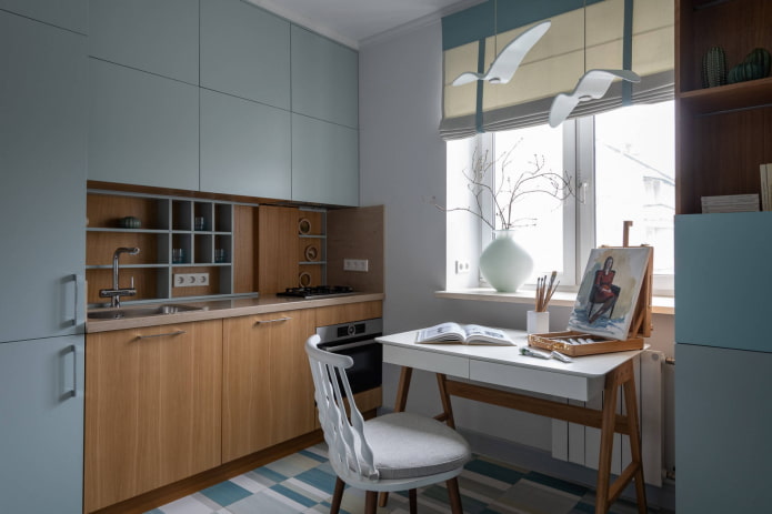 cucina lineare in un edificio di Krusciov