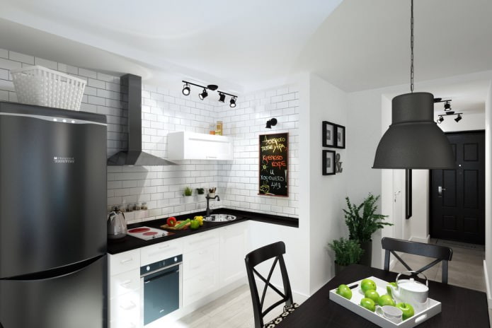 cucina in uno studio di 33 mq.