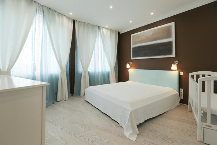 design della camera da letto all'interno di un appartamento di 70 metri quadrati