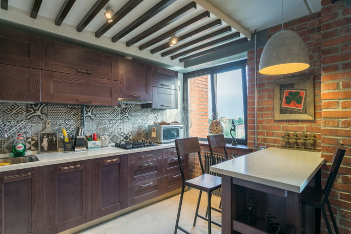 interno di un appartamento di 70 metri quadrati in stile loft
