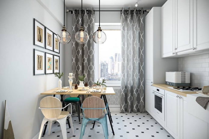Interno di un appartamento di 70 metri quadrati in stile scandinavo