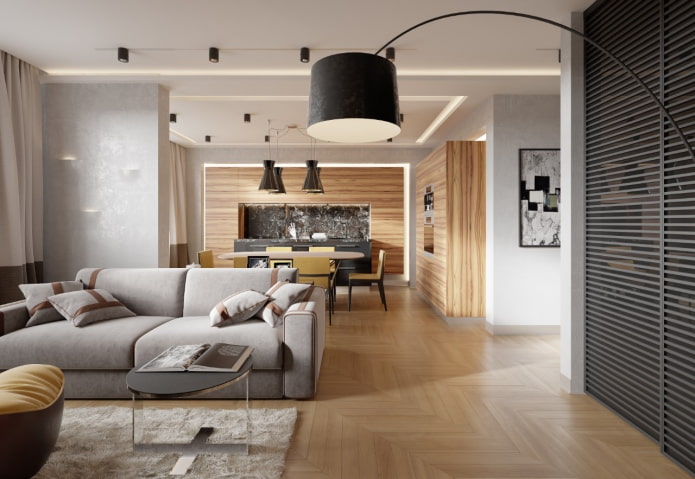 interno di un appartamento di 70 metri quadrati in stile moderno